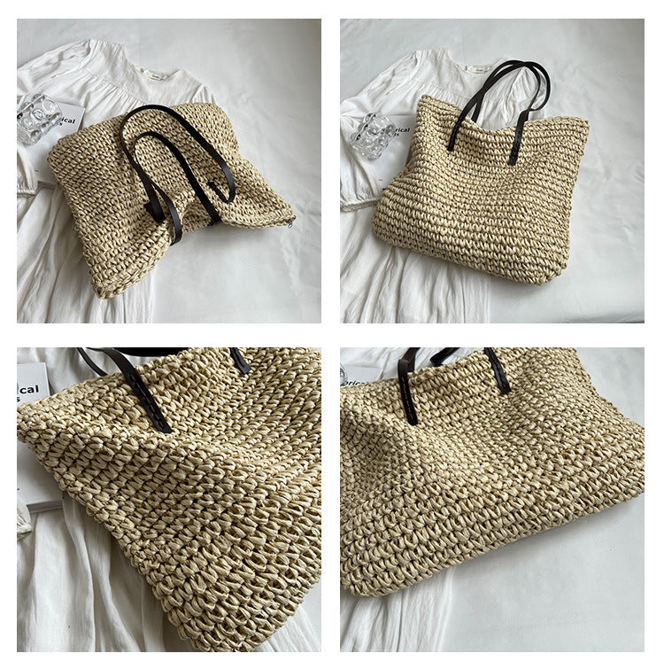 Sac Tote en Paille Tressée - Collection Naturelle