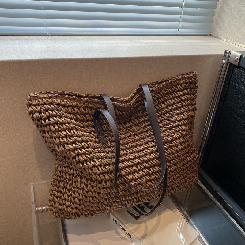 Sac Tote en Paille Tressée - Collection Naturelle