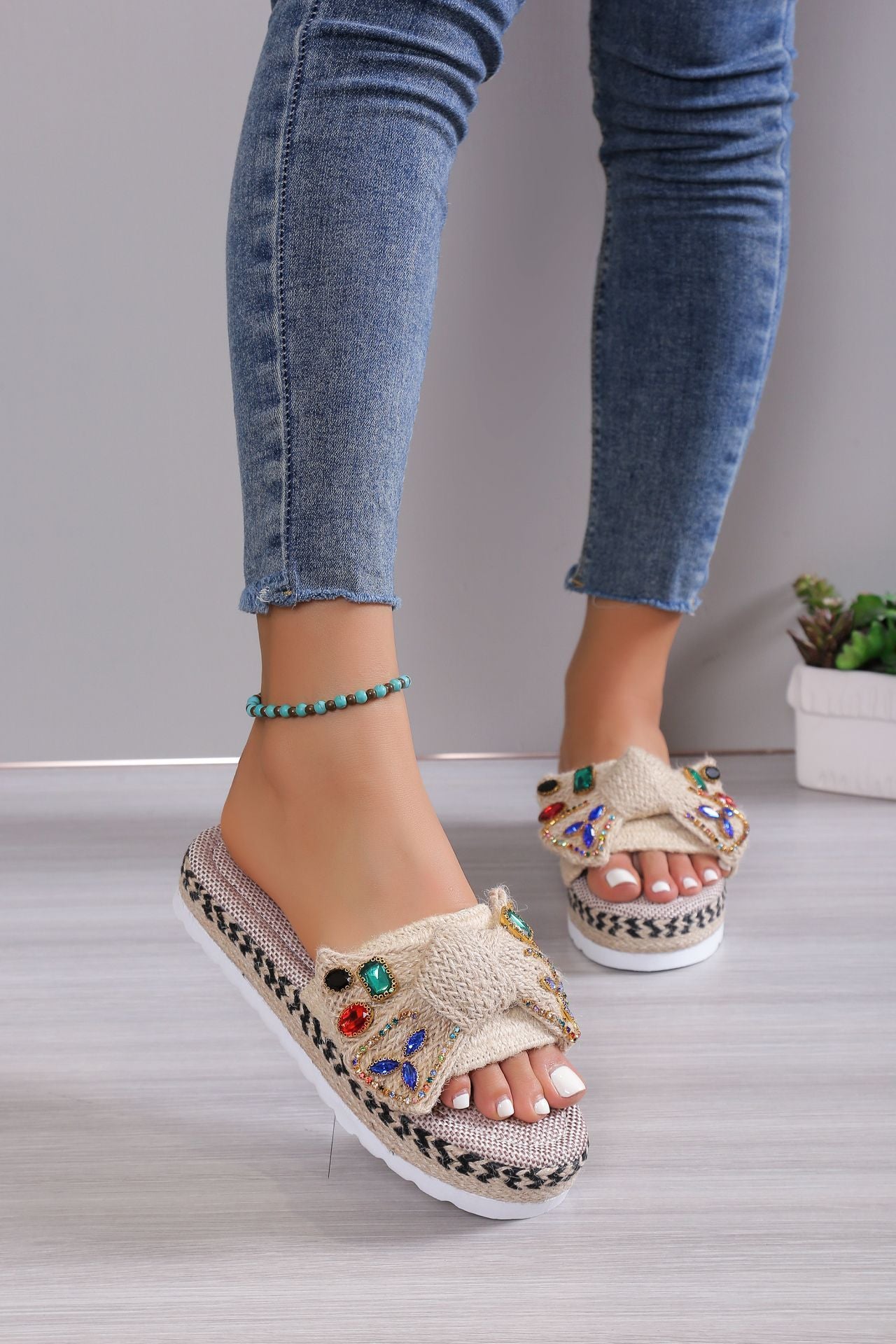 Sandales plateforme femme à nœud - Style bohème chic