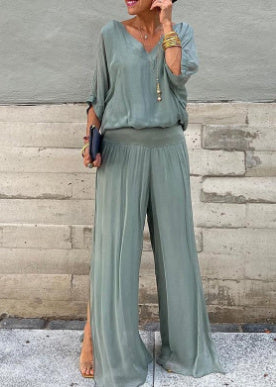 Ensemble Mousseline Bohème Chic - Top & Pantalon Palazzo