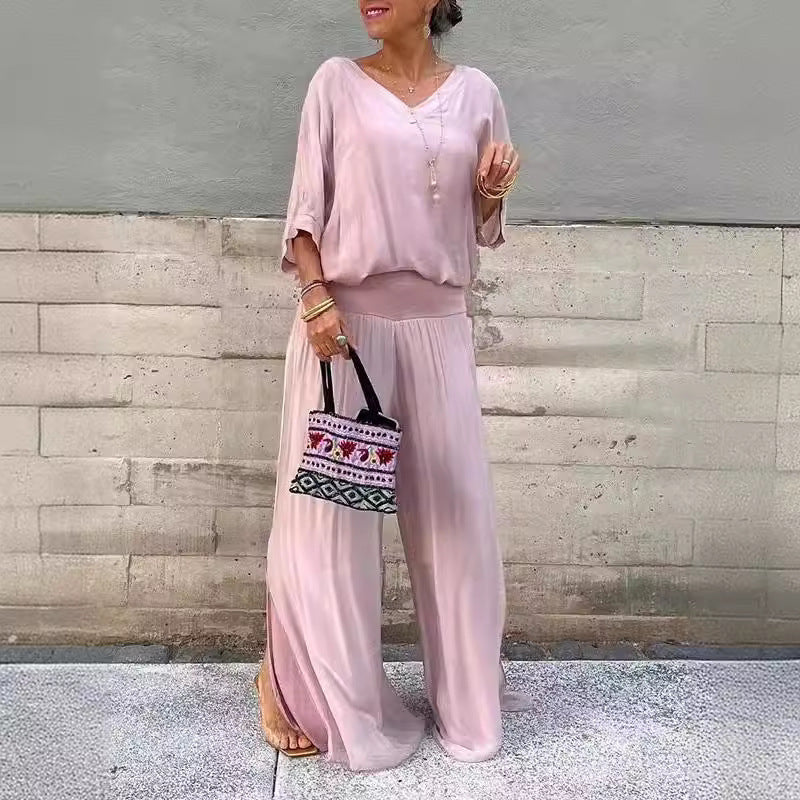 Ensemble Mousseline Bohème Chic - Top & Pantalon Palazzo