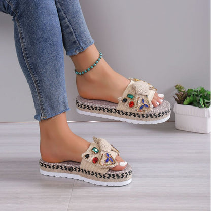 Sandales plateforme femme à nœud - Style bohème chic