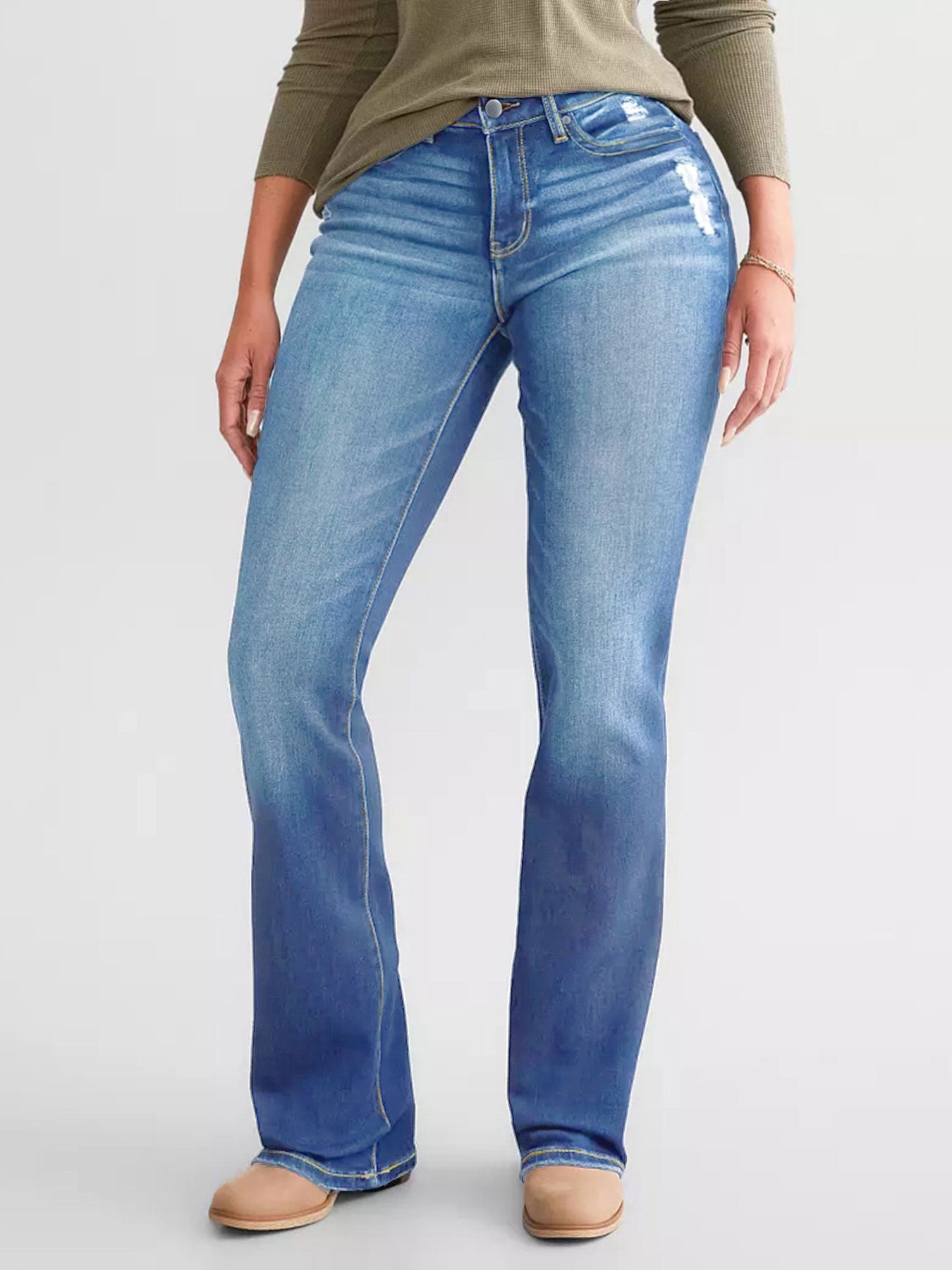 Jeans femme neufs, stretch slim déchirés