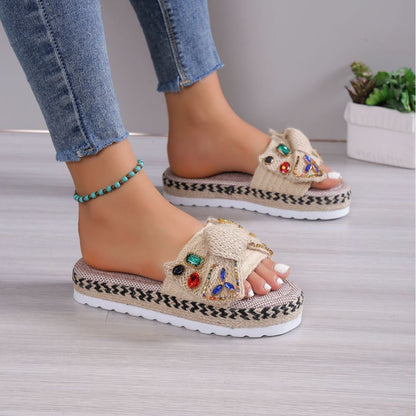 Sandales plateforme femme à nœud - Style bohème chic