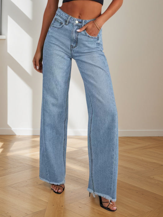 Nouveaux jeans pour femmes, pantalons en denim à jambes larges