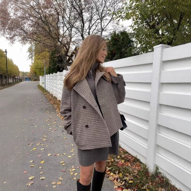 Manteau en laine pour femme, style britannique