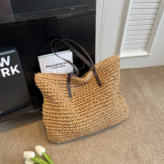 Sac Tote en Paille Tressée - Collection Naturelle