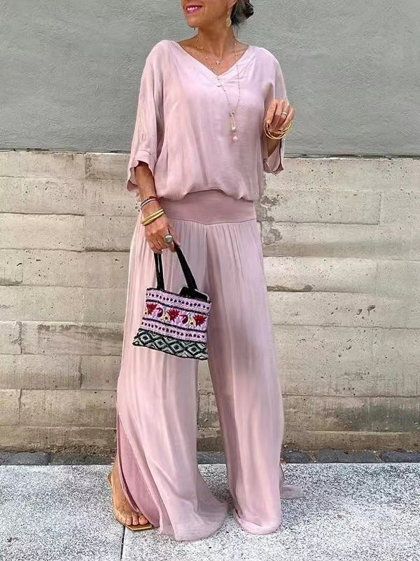 Ensemble Mousseline Bohème Chic - Top & Pantalon Palazzo