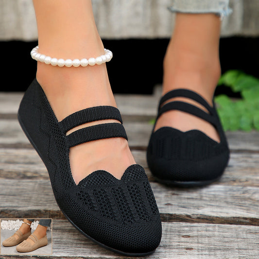 Chaussures Plates Maille Tricot - Slip-On Respirantes Confort