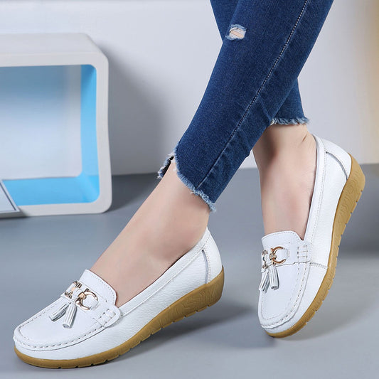 Chaussures Compensées Cuir Ajouré - Semelle Souple Confort