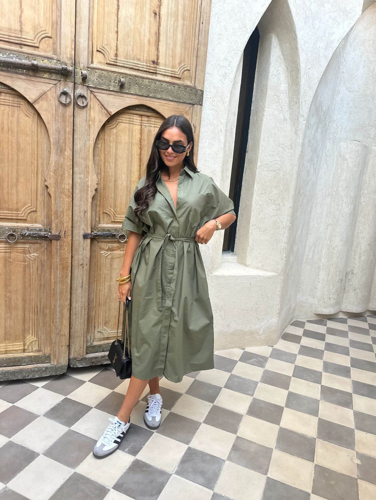 Robe Chemise Longue Ceinturée - Style Trapèze Coton