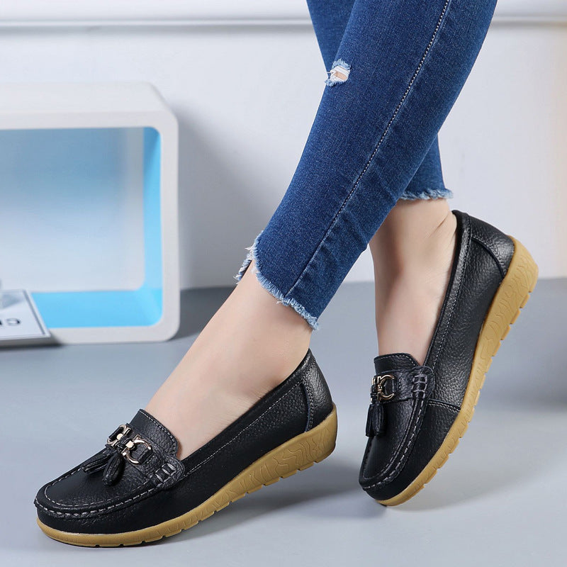 Chaussures Compensées Cuir Ajouré - Semelle Souple Confort