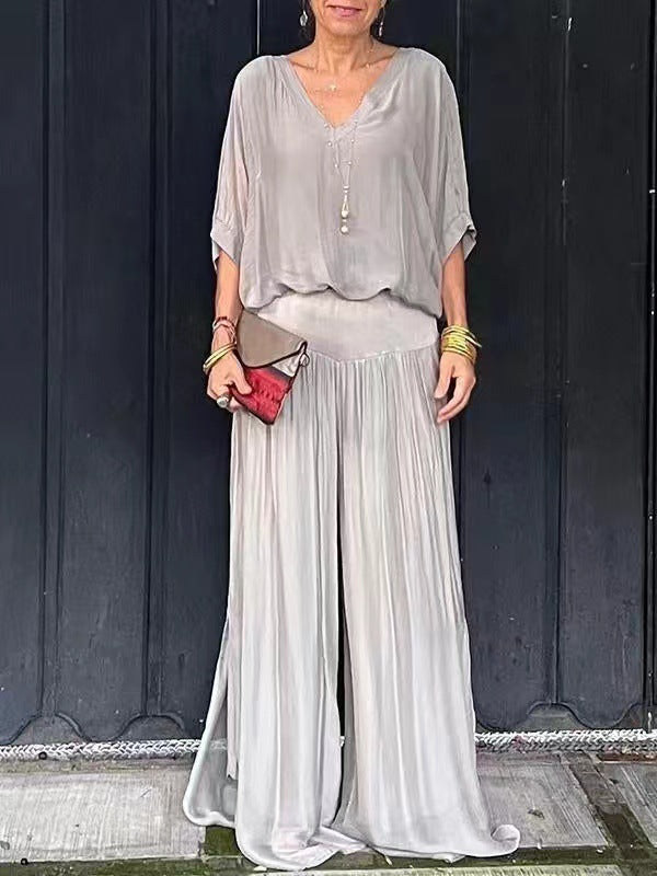 Ensemble Mousseline Bohème Chic - Top & Pantalon Palazzo