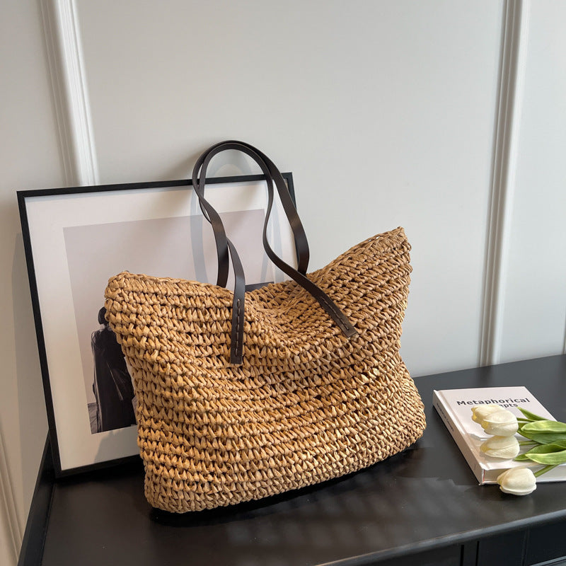 Sac Tote en Paille Tressée - Collection Naturelle