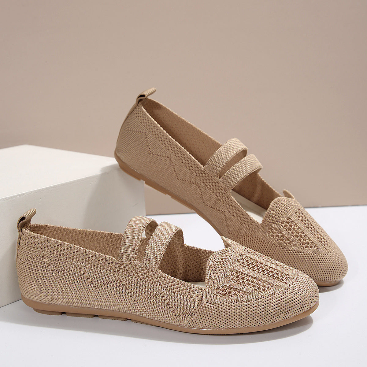 Chaussures Plates Maille Tricot - Slip-On Respirantes Confort
