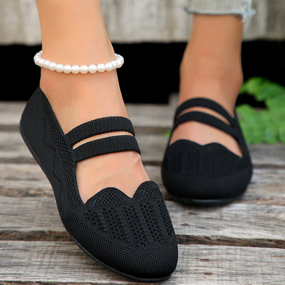 Chaussures Plates Maille Tricot - Slip-On Respirantes Confort