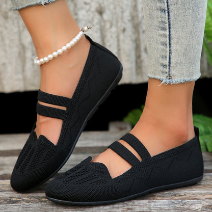 Chaussures Plates Maille Tricot - Slip-On Respirantes Confort