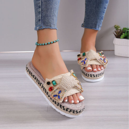 Sandales plateforme femme à nœud - Style bohème chic
